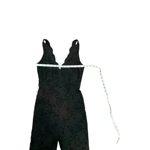 Bebe LACE V-Neck JUMPSUIT BLACK SIZE XS - Picture 8 of 16